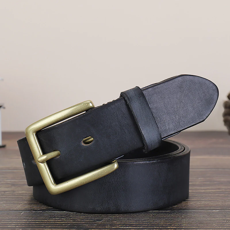 Pin buckle top layer cowhide casual retro pants belt accessories（3 color）